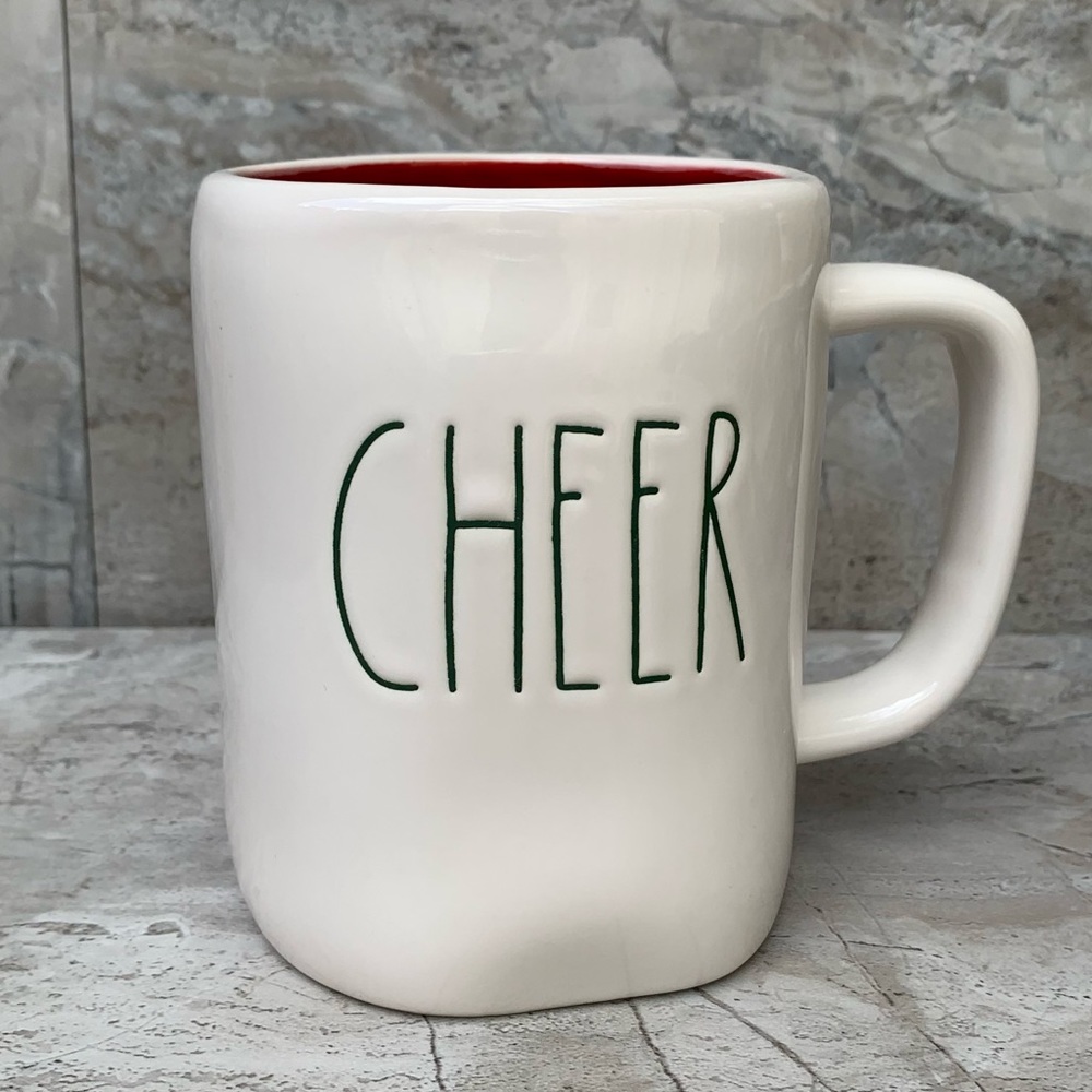 Rae Dunn Cheer Green red inside.@B9